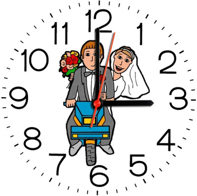28% OFF on Ellicon 186 Funny Couple Analog Wall Clock White