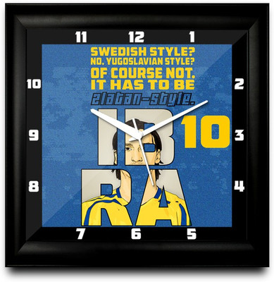 73% OFF on ShopMantra Zlatan Ibrahimović Sweden Football Square Analog Wall Clock Black