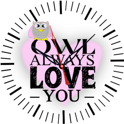 28% OFF on Ellicon 60 Owl Always Love You Analog Wall Clock White 28% OFF on Ellicon 60 Owl Always Love You Analog Wall Clock White