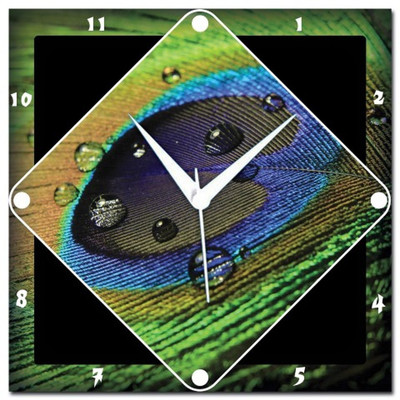 72% OFF on Amore Peacock Feather 107390 Analog Wall Clock Multicolor