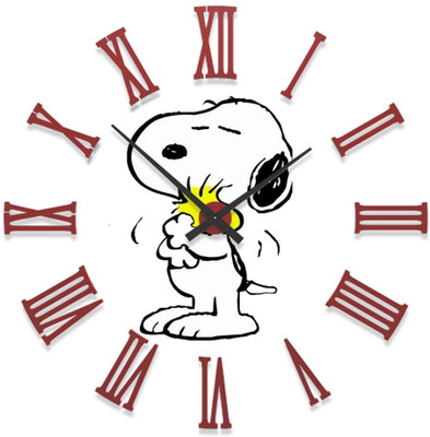 23% OFF on Ellicon B66 Cute Cartoon Snoopy Analog Wall Clock White