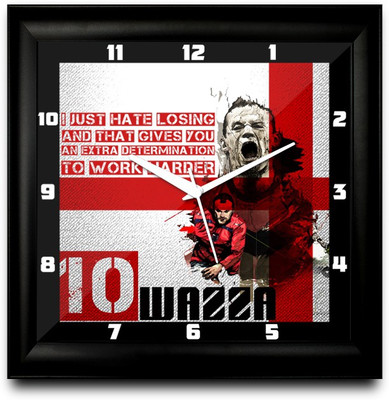 73% OFF on ShopMantra Wayne Rooney England Football Square Analog Wall Clock Black