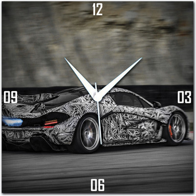 83% OFF on Amore Abstract Car Analog Wall Clock Multicolor