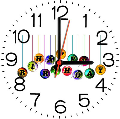28% OFF on Ellicon 248 Happy Birthday Design Analog Wall Clock White