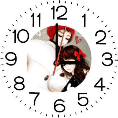 23% OFF on Ellicon B374 Sweet Couple Analog Wall Clock White
