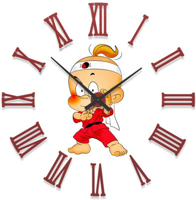 23% OFF on Ellicon B38 Karate Boy Cartoon Analog Wall Clock White