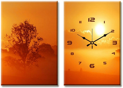 45% OFF on Design O Vista Double Panel DV2-S-R3027 Analog Wall Clock Multicolor