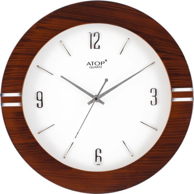 Atop AQ-417 Analog Wall Clock Dark Browm Atop AQ-417 Analog Wall Clock Dark Browm