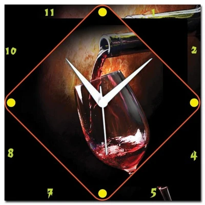 72% OFF on Amore Wine In Glass Analog Wall Clock Multicolor
