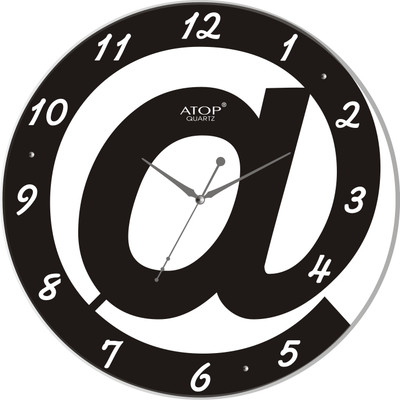Atop AQ-567_BLK Analog Wall Clock Black Atop AQ-567_BLK Analog Wall Clock Black