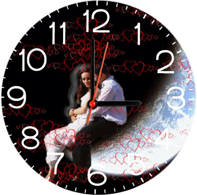 23% OFF on Ellicon B323 Sweet Love Couple Analog Wall Clock Multicolor