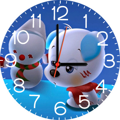 23% OFF on Ellicon B382 Cute Cartoon Puppy Analog Wall Clock White