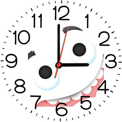 23% OFF on Ellicon B168 Funny Cartoon Face Analog Wall Clock White