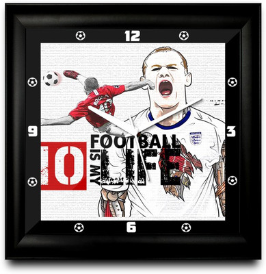 50% OFF on ShopMantra Wayne Rooney Football Is My Life Square Analog Wall Clock Black
