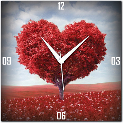 70% OFF on WebPlaza Abstract Red Tree Analog Wall Clock Multicolor