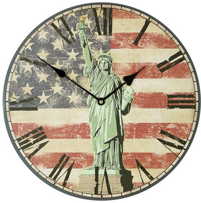 33% OFF on Cosmosgalaxy Status of Liberty Round Analog Wall Clock Red, Blue 33% OFF on Cosmosgalaxy Status of Liberty Round Analog Wall Clock Red, Blue