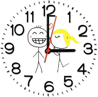 28% OFF on Ellicon 358 Stick Couple Analog Wall Clock White