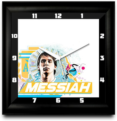 73% OFF on ShopMantra Lionel Messiah Argentina Football Square Analog Wall Clock Black