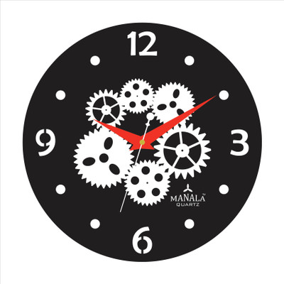 Manala Times Acrylic Fancy Analog Wall Clock Black Manala Times Acrylic Fancy Analog Wall Clock Black