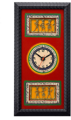 64% OFF on Aapno Rajasthan Hand Painted Dhokra Work Analog Wall Clock Red, Black
