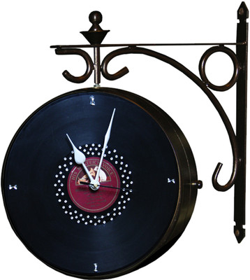 E-Studio Vinyl station Analog Wall Clock Brown