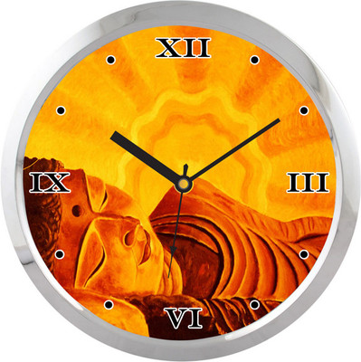 31% OFF on Shopping Monster Lord Buddha Religious Analog Wall Clock Silver