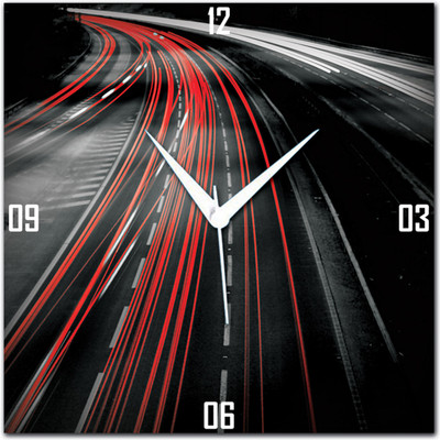 72% OFF on Amore Abstract 10 113632 Analog Wall Clock Black