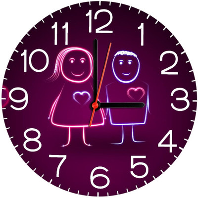 23% OFF on Ellicon B352 Love Heart Couple Analog Wall Clock White