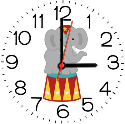 28% OFF on Ellicon 209 Circus Elephant Analog Wall Clock White