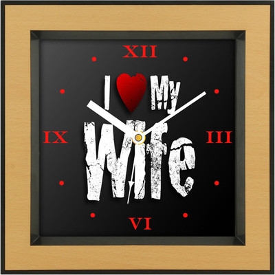 31% OFF on Shopping Monster Designer Love My Wife Designer Analog Wall Clock Brown