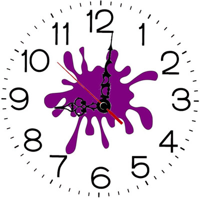 28% OFF on Ellicon 157 Purple Spot Analog Wall Clock White