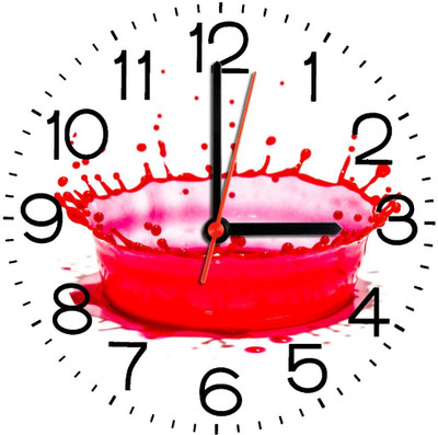 28% OFF on Ellicon 339 Red Splash Design Analog Wall Clock White 28% OFF on Ellicon 339 Red Splash Design Analog Wall Clock White