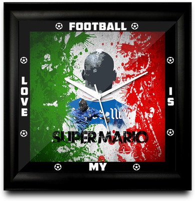 73% OFF on ShopMantra Mario Balotelli Italy Football Square Analog Wall Clock Black