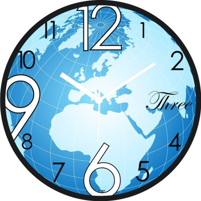 53% OFF on Regent Blue World Map Analog 31 cm Dia Wall Clock Black