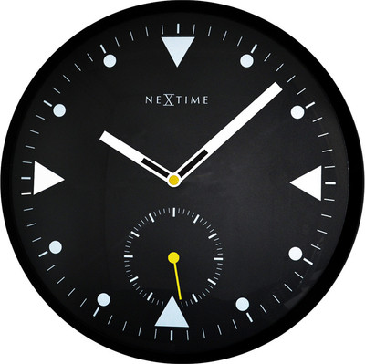 Nextime Serious Black Analog 32.004 cm Dia Wall Clock Black Nextime Serious Black Analog 32.004 cm Dia Wall Clock Black