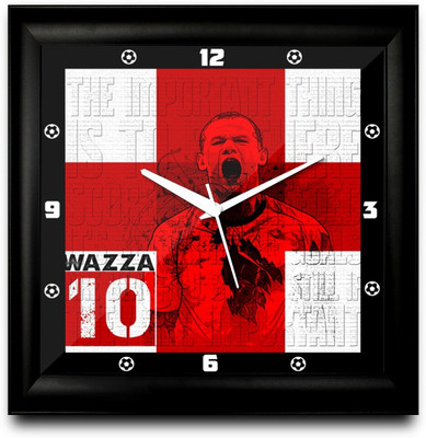 58% OFF on ShopMantra Wazza Rooney England Football Square Analog Wall Clock Black