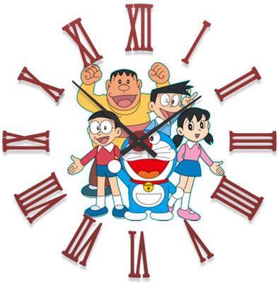 23% OFF on Ellicon B21 Doraemon With Gang Analog Wall Clock White