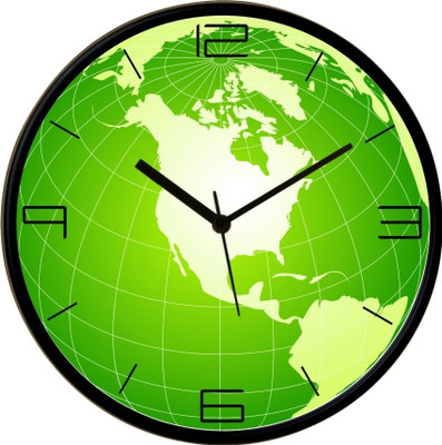 53% OFF on Regent World Map Green Analog 31 cm Dia Wall Clock Black