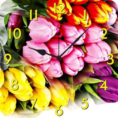 50% OFF on FurnishFantasy Colorful Tulips Analog Wall Clock Multicolor 50% OFF on FurnishFantasy Colorful Tulips Analog Wall Clock Multicolor