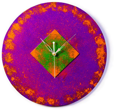 65% OFF on Ek Number Hand painted Stylish Abstract Analog Wall Clock Purple