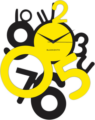 47% OFF on Blacksmith Black & Yellow Overlapped Numbers Analog Wall Clock Black 47% OFF on Blacksmith Black & Yellow Overlapped Numbers Analog Wall Clock Black