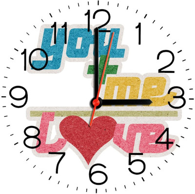 28% OFF on Ellicon 83 You + Me=Love Analog Wall Clock White