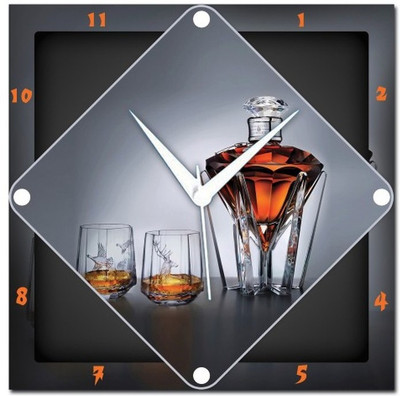 70% OFF on WebPlaza Wine Glass Analog Wall Clock Multicolor