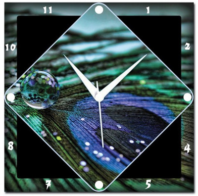 72% OFF on Amore Peacock Feather 107561 Analog Wall Clock Multicolor