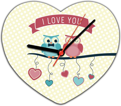 40% OFF on Lovely Collection Owl Couple In Love Analog Wall Clock Yellow