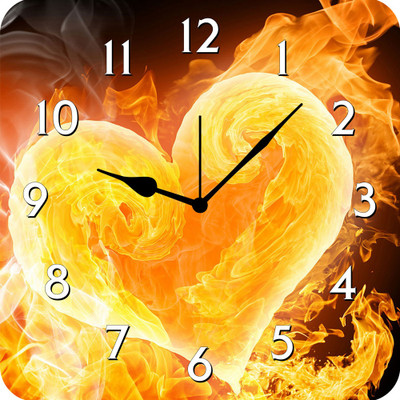 50% OFF on FurnishFantasy Love Heart in Fire Analog Wall Clock Multicolor 50% OFF on FurnishFantasy Love Heart in Fire Analog Wall Clock Multicolor