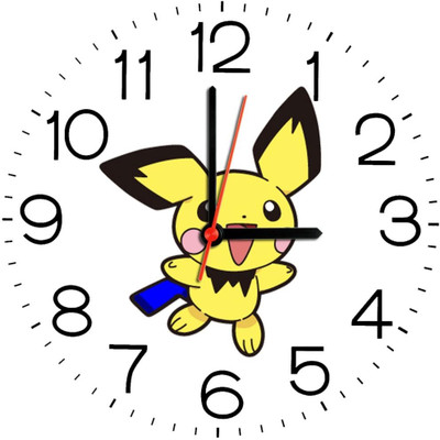 23% OFF on Ellicon B101 Little Pikachu Cartoon Analog Wall Clock White