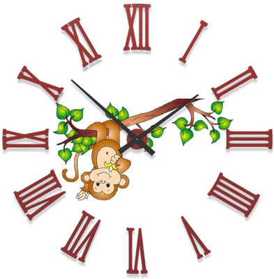 23% OFF on Ellicon B57 Cartoon Monkey Analog Wall Clock White
