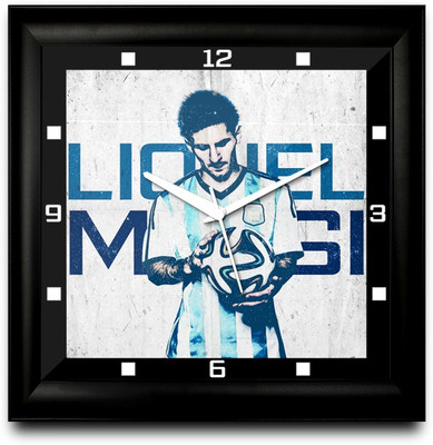 73% OFF on ShopMantra Lionel Messi Artwork Square Analog Wall Clock Black