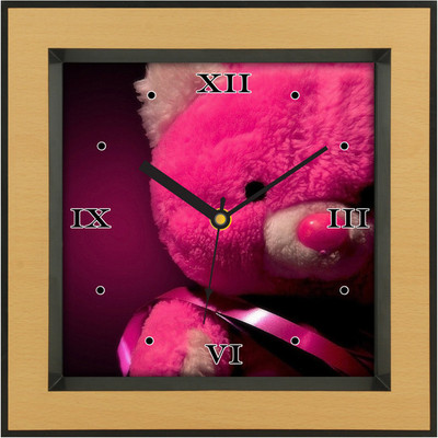 31% OFF on Shopping Monster Cute Teddy Designer Analog Wall Clock Brown